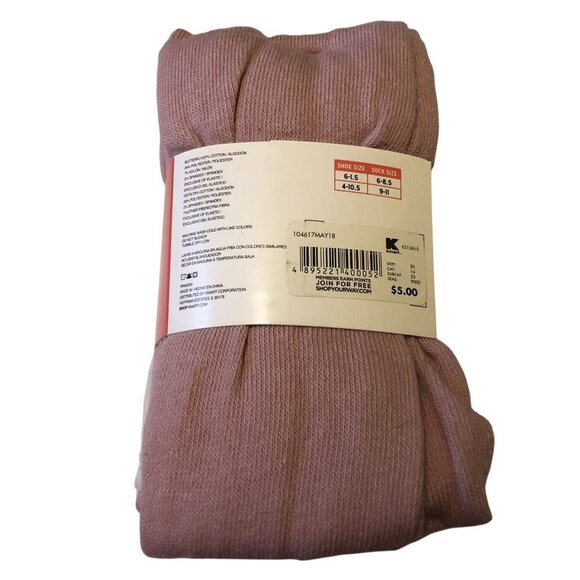 2 Pair Butterfly Pattern Girls Sweater Tights Polyester Blend Size 6-8.5 - Picture 2 of 2